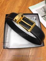 AAA Montblanc Reversible And Adjustable Leather Belt - All Gold Buckle 